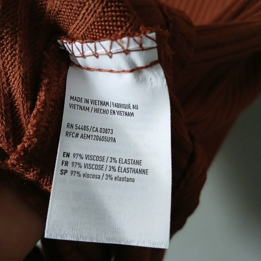 American Eagle Outfitters Women's Size Small Brown Mini‎ Knit Dress Keyhole Back